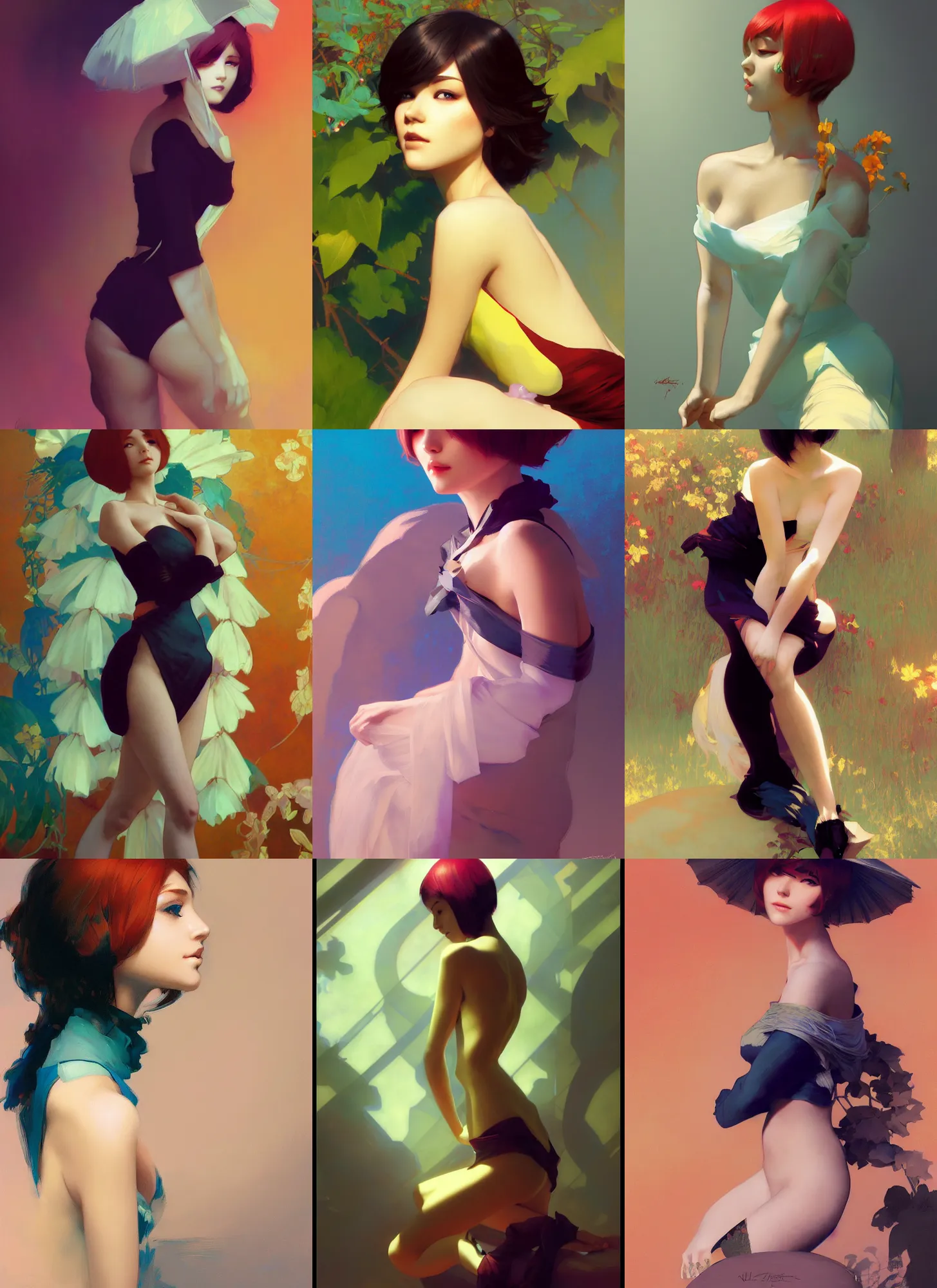 Prompt: 2b, elegant, vibrant, smooth, by ilya kuvshinov, craig mullins, edgar maxence, alphonse mucha, artgerm, sakimichan