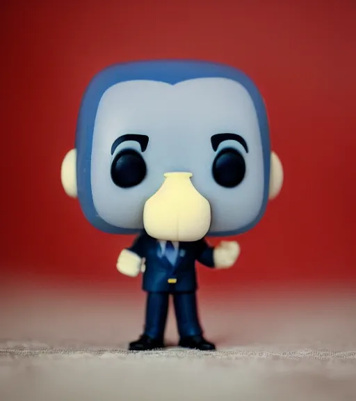 Prompt: portrait photo of joe biden as a funko pop figurine. Macro photography, neutral background.