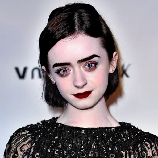 Prompt: a combination of Maisie Williams, Krysten Ritter, Anne Hathaway and Natalia Dwyer Christina Ricci and Lily Collins