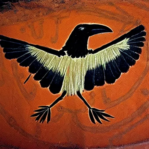 Image similar to raven - shaman, prehistoric cave painting