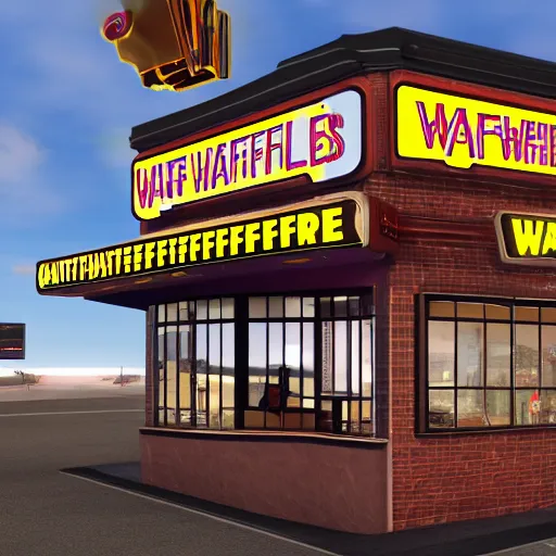 Prompt: detailed wafflehouse restaurant 4k