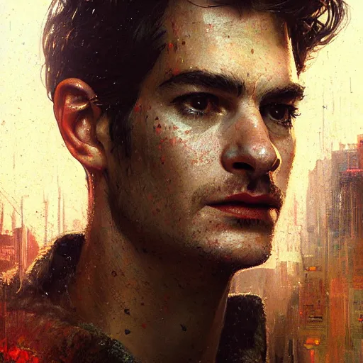 Prompt: andrew garfield, hyperrealistic portrait, bladerunner street, art of elysium by jeremy mann and alphonse mucha, fantasy art, photo realistic, dynamic lighting, artstation, poster, volumetric lighting, very detailed face, 4 k, award winning