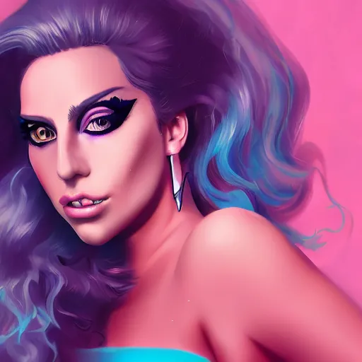 Image similar to portrait of the lady gaga as a disney princess, disney artstyle, artstation, concept art, smooth, sharp focus, illustration, hd, 8 k