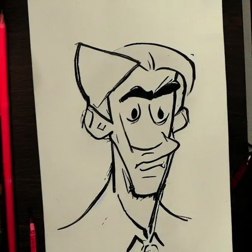 Image similar to milt kahl sketch of a beta male cuck