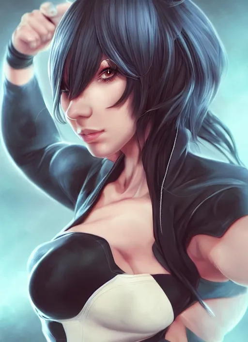 Image similar to beautiful portrait of a gorgeous personal trainer who looks like Reis Gremory , character design by Ross Tran, artgerm detailed, soft lighting