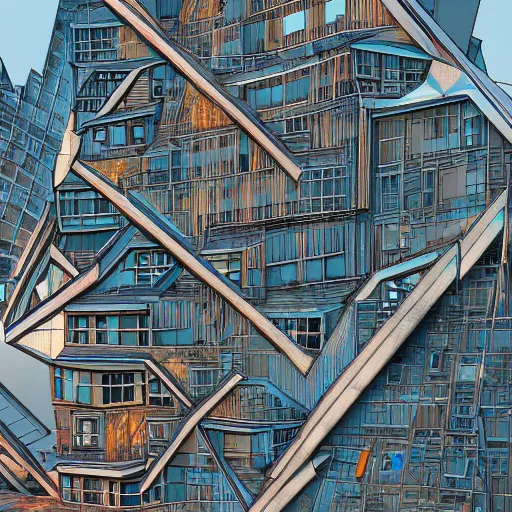 Image similar to ear 2100 soviet cyberpunk buildings by Escher 8k hd hyperreality detailed architecture unnatural angles intertwined