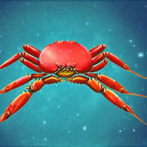Prompt: a scientific crab, digital art