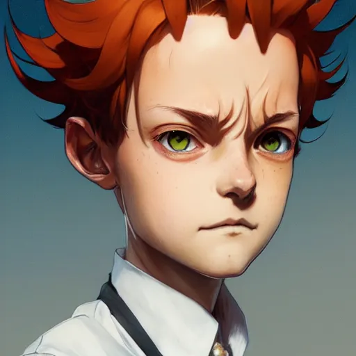 Portrait of Ray from the promised neverland, hair