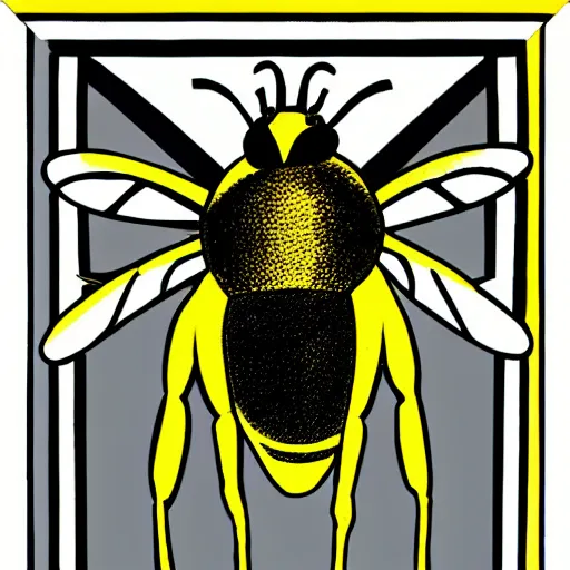 Prompt: a bee in the style of bauhaus, symmetric,