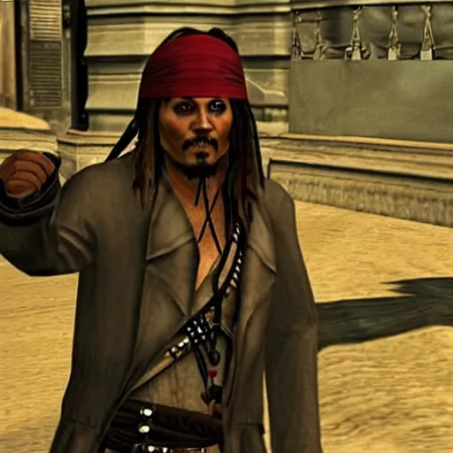 Prompt: jack sparrow in gta iv