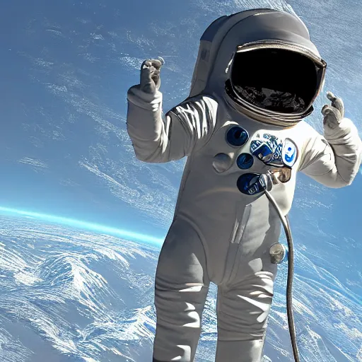 Image similar to a monkey wearing a spacesuit