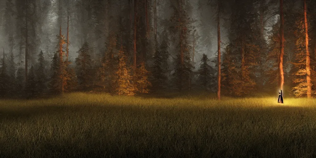 Prompt: bob ross, horror, dark cinematic, volumetric, realistic, 3d render, Realistic Render, Cinematic lighting, Volumetric lighting, atmospheric, cinematic, unreal engine, unreal engine render, octane render, HD, photorealism, hyper realistic, photo, 8K, in the style of Chris Cunnigham, by Wes Anderson