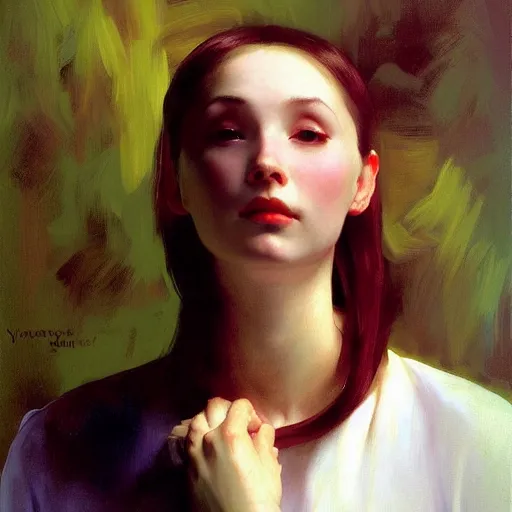 Image similar to yanjun cheng portrait of a beautiful android by norman rockwell, bouguereau