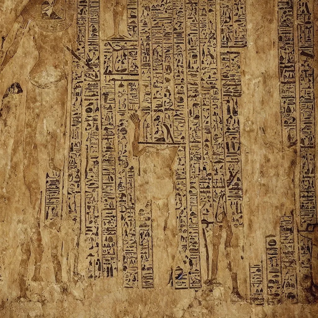 Image similar to papyrus drawing from ancient egypt showing very detailed pyramid design and construction plans, well preserved, authentic, realistic