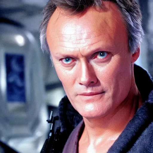 Image similar to Anthony Head as Cyberpunk Uther