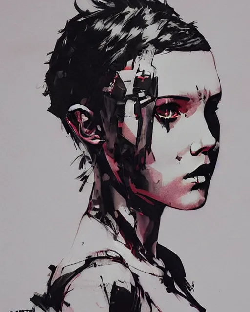 Image similar to epic portrait of millie bobby brown by yoji shinkawa