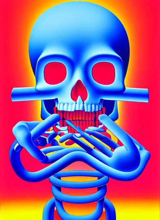 Image similar to cartoon skeleton by shusei nagaoka, kaws, david rudnick, airbrush on canvas, pastell colours, cell shaded, 8 k