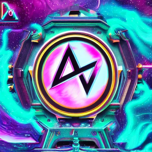 Image similar to a and w vaporwave logo, digital art, cosmic, 3 d high definition, trending on art station, photorealistic, high resolution, 8 k, octane, hyper detailed, insane details, intricate, elite, ornate, elegant trend, highly detailed and intricate, sharp focus, photography, unreal engine