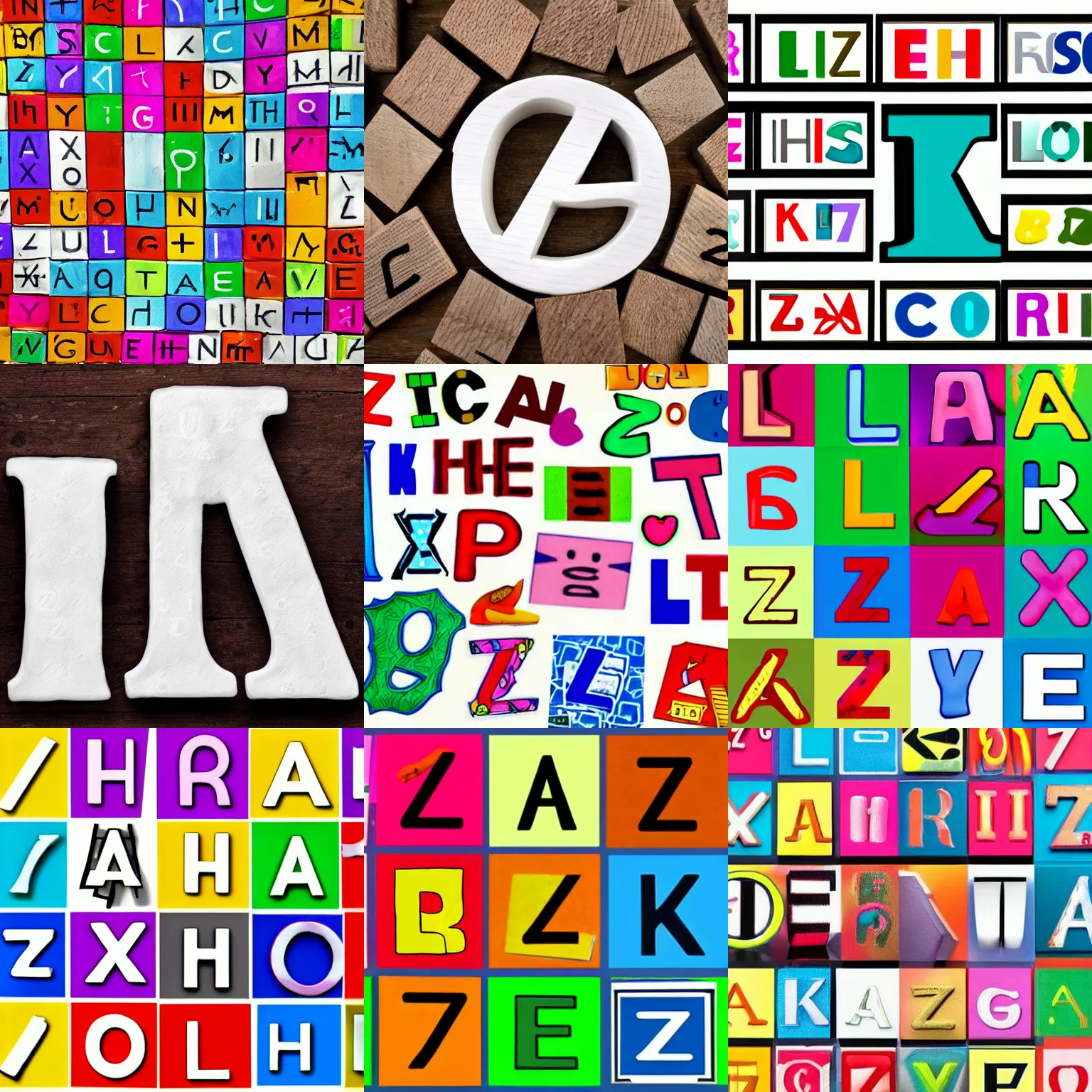 Prompt: all the letters in the alphabet from a to z