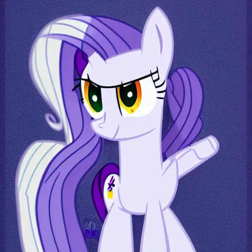 Prompt: Rarity from My Little Pony: Friendship is Magic drawn in the style of The Simpsons