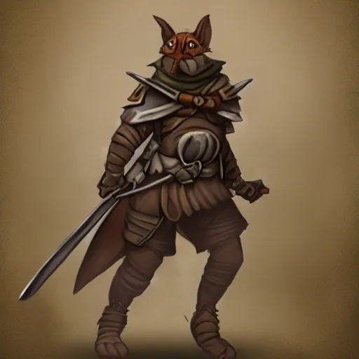 Prompt: mouse warrior dnd concept character art