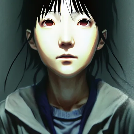 Image similar to lain iwakura, serial experiments : lain. highly detailed, digital painting, artstation, concept art, illustration, by ken saito, lya pilnev, siwoo kim, christophe young, anna podedworna, yin zhen chu, zeronis, magdalena radziej,