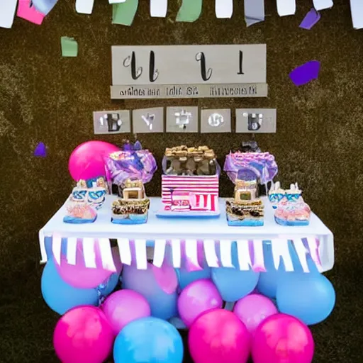 Prompt: 9/11 gender reveal party