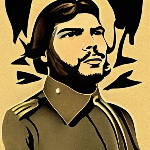 Prompt: young man as che guevara, soviet propaganda style