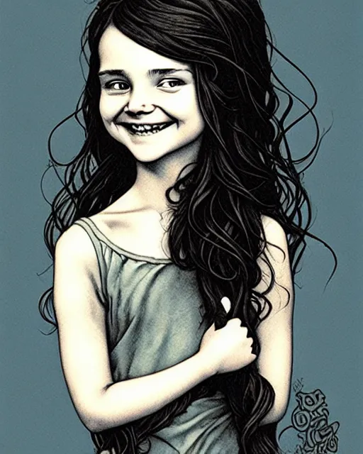 Image similar to cute smiling girl portrait by by Aaron Horkey, Abigail Larson, Adam Paquette, Adam Varga, Adolph Menzel