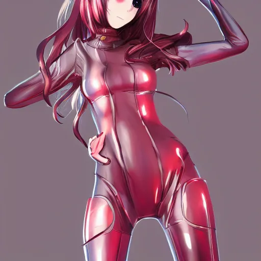Prompt: beautiful anime girl in a thight plugsuit, artstation, highly detailed, high quality