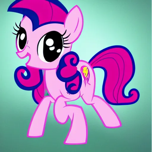 Image similar to pinkie pie my little pony as a spider
