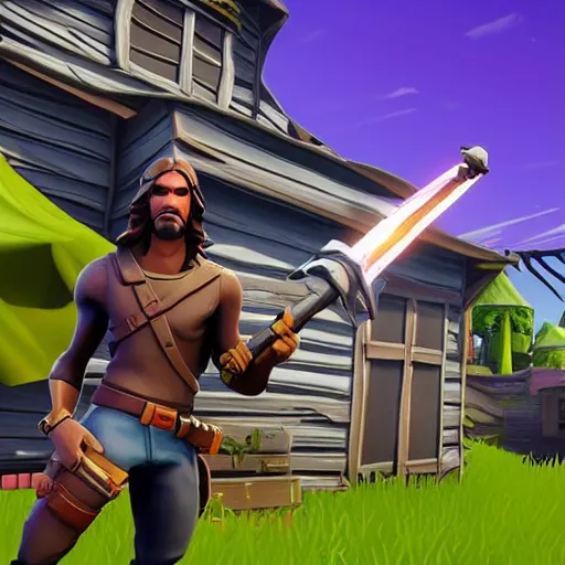 Image similar to “ Jesus Fortnite skin, gameplay footage”