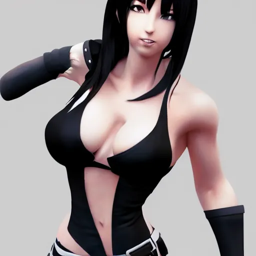 Image similar to full body shot of tifa lockhart, concept art trending on artstation