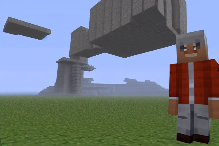 Prompt: gordan freeman in minecraft, minecraft screenshot