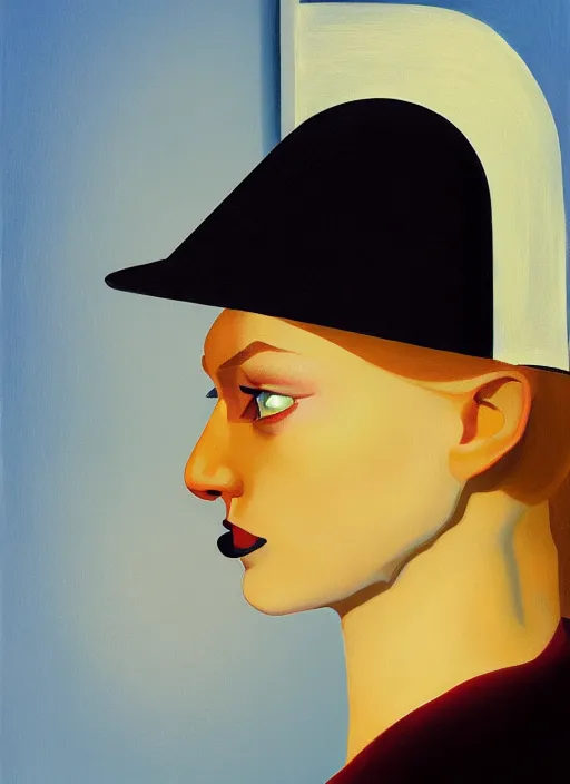 Image similar to portrait of a woman furry face and tinfoil hat by Edward Hopper and James Gilleard, highly detailed