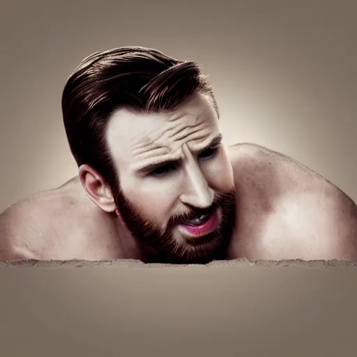 Prompt: chris evans peeks out of an egg, very detailed, very realistic, photoshop, 8 k