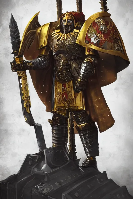 Image similar to queen portrait heros warhammer 4 0 k horus heresy fanart - the primarchs emperor by johannes helgeson animated with vfx concept artist & illustrator global illumination ray tracing hdr fanart arstation zbrush central hardmesh 8 k octane renderer comics stylized