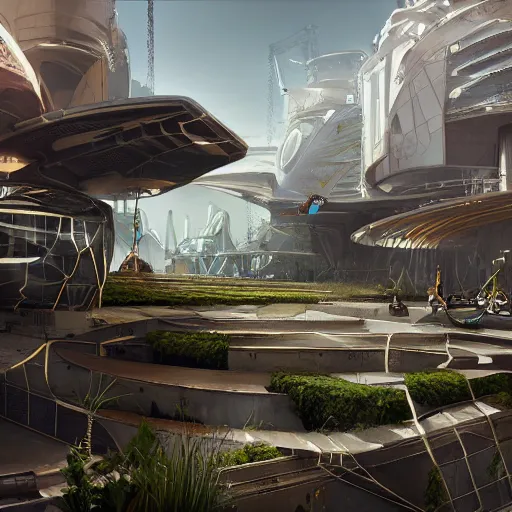 Image similar to solarpunk tecnologies, cgsociety, ArtStation, detailed