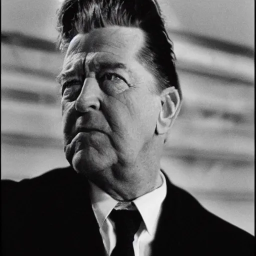 Prompt: movie still of a villain, facial expression, cinematic composition, cinematic light, surreal cinema, by david lynch,