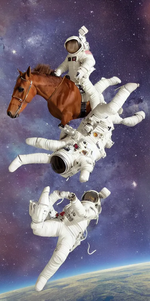 Image similar to astronaut riding horse, upside down mirror