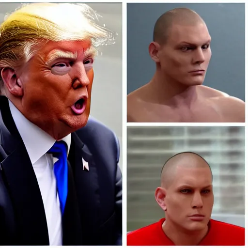 Prompt: donald trump as michael scofield