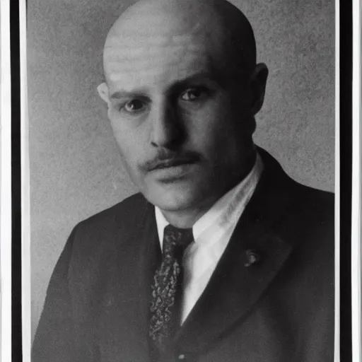 Prompt: A black and white photo of a man in a business suit with a bird skull for a head, detailed, realistic