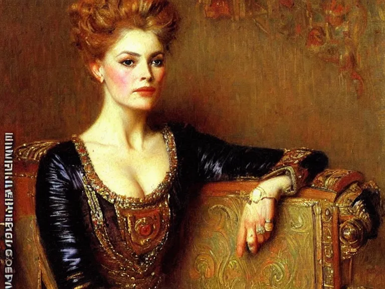 Image similar to a portrait of a female general in early modern france, by gaston bussiere, masterpiece