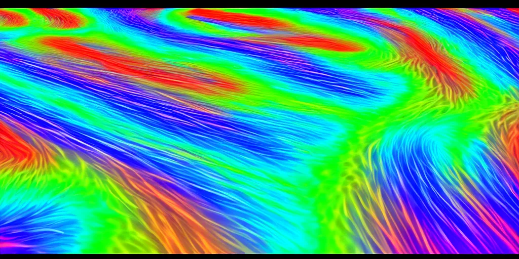 Prompt: a Fluid Simulation of a space shuttle, large eddies, Colourful, CFD , Multiphase flow, hex mesh