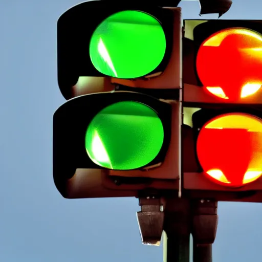 Prompt: traffic lights with various images in them