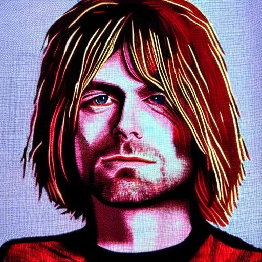 Prompt: kurt cobain op art,