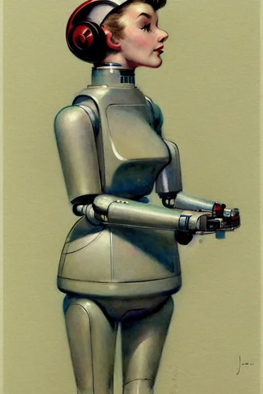 Prompt: ( ( ( ( ( 1 9 5 0 s retro future android robot nurse. muted colors., ) ) ) ) ) by jean - baptiste monge,!!!!!!!!!!!!!!!!!!!!!!!!!