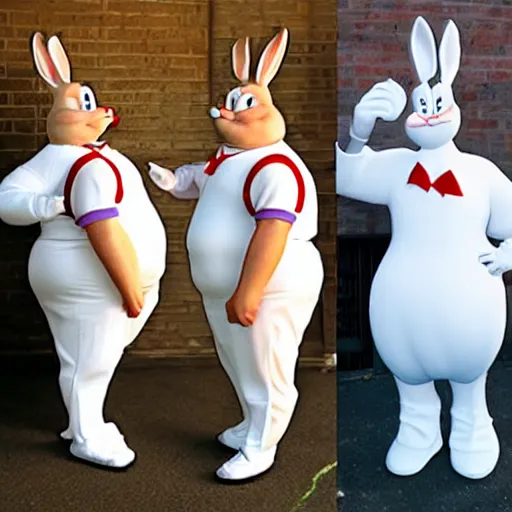 Prompt: real life fat bugs bunny