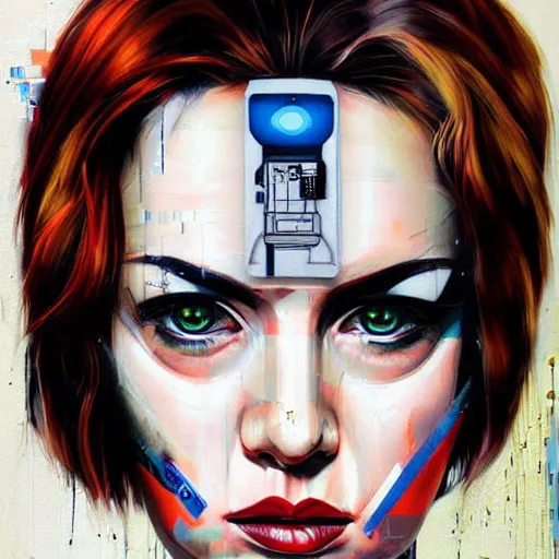 Image similar to portrait of female android, by sandra chevrier