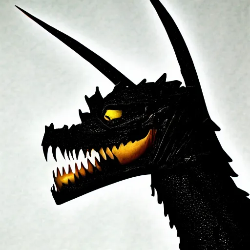 Image similar to Portrait of a terrible black dragon by glenn rane